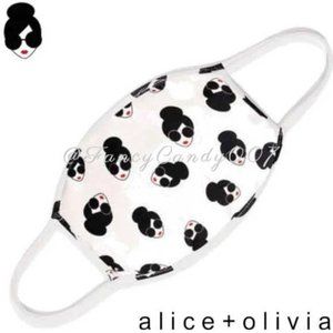 Alice + Olivia Printed Face Mask White & Black